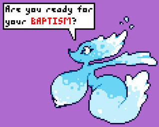 anthro areola big_breasts big_butt blue_body bodily_fluids breasts butt curvy_figure dialogue eyelashes female flowing_hair flowing_water hair huge_breasts huge_butt huge_hips hyper hyper_breasts nipples nude side_view simple_background small_waist smile snout solo speech_bubble tail text thick_thighs voluptuous water water_body wide_hips moronicpixels deltarune undertale_(series) miss_mizzle darkner elemental_creature mizzle_(deltarune) water_creature 2026 digital_media_(artwork) english_text pixel_(artwork)