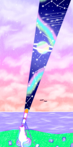 ambiguous_gender cloud constellation crayon feral planet solo space star telescope water wave somnarion_(artist) domestic_cat felid feline felis mammal absurd_res hi_res