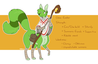 animal_genitalia bag balls bottomless bottomless_taur brown_eyes clothed clothing digitigrade fur genitals green_balls green_body green_fur green_sheath holding_object holding_staff male multicolored_body multicolored_fur poncho quadruped satchel sheath solo staff text halbean twerp_(halbean) citra citra_taur mammal mammal_taur taur 2026 absurd_res digital_media_(artwork) english_text hi_res