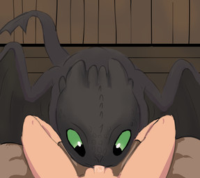 bed duo fellatio feral furniture male male/male oral penile sex kuvik dreamworks how_to_train_your_dragon mythology toothless dragon human mammal mythological_creature mythological_scalie scalie hi_res