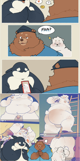 anal anal_penetration angry anthro anthro_on_anthro anthro_penetrated anthro_penetrating anthro_penetrating_anthro apology asking balls barefoot belly big_belly big_butt big_moobs black_body black_eyes black_pawpads black_skin blue_clothing blue_shirt blue_topwear bottomwear brown_body brown_bottomwear brown_clothing brown_fur brown_pants butt cellphone chest_tuft clothed clothing confusion darkened_balls darkened_genitalia darkened_penis dialogue electronics emanata embarrassed feet fingers five_frame_image flaccid fluffy foreskin from_behind_position frown fur genitals glistening glistening_nipples grey_balls grey_bottomwear grey_clothing grey_pants grey_penis group hair hand_behind_head hand_on_belly hand_on_chest hand_on_moobs hat hat_only headgear headgear_only headwear headwear_only heart_symbol holding_belly holding_moob huge_butt iconography kneeling looking_back male male/male male_penetrated male_penetrating male_penetrating_male moobs mostly_nude multicolored_penis navel nipples nude obese obese_anthro obese_male on_ladder open_mouth overweight overweight_anthro overweight_male pants pawpads paws penetration penile penile_penetration penis penis_on_armpit phone pink_foreskin presenting presenting_belly presenting_hindquarters question question_mark scared scolding sex shirt shocked simple_background small_penis smartphone smile speech_bubble standing tan_nipples text thick_thighs topwear trio tuft two_tone_penis white_body white_fur white_skin worried quanjiang aquatic bear brown_bear cetacean dolphin mammal oceanic_dolphin orca polar_bear scalie toothed_whale ursine 2025 absurd_res colored comic digital_drawing_(artwork) digital_media_(artwork) english_text flat_colors hi_res pictographics