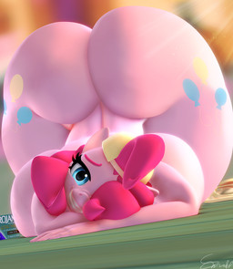 anthro ass_up backwards_hat big_breasts big_butt breasts butt clothing curvy_figure eyelashes female hat headgear headwear huge_breasts huge_butt huge_thighs hyper hyper_thighs looking_at_viewer nude one_eye_obstructed smile solo teeth thick_thighs wide_hips conditional_dnp snuddy friendship_is_magic hasbro my_little_pony pinkie_pie_(mlp) earth_pony equid equine horse mammal pony 3d_(artwork) digital_media_(artwork) hi_res
