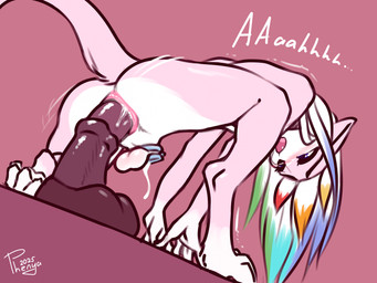 all_fours anal anal_orgasm anal_penetration animal_dildo animal_sex_toy anthro anus balls blush bodily_fluids chastity_cage chastity_cage_only chastity_device chastity_device_only cum cum_in_chastity_cage cum_while_chaste cum_while_penetrated dildo dildo_in_ass dildo_insertion ejaculation equine_dildo femboy flat_chastity_cage fur genital_fluids genitals hair hands-free male male_penetrated masturbation metal_chastity_cage motion_lines multicolored_body multicolored_hair nude object_in_ass onomatopoeia open_mouth orgasm penetration pink_background pink_body pink_fur rainbow_hair riding_dildo sex_toy sex_toy_in_ass sex_toy_insertion shaking simple_background solo sound_effects tail teeth text tongue two_tone_body wearing_chastity_cage wearing_chastity_device white_body white_fur phenyanyanya digital_media_(artwork) english_text hi_res signature