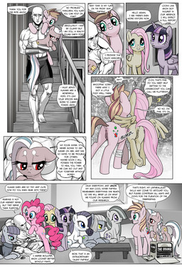 animal_genitalia animal_vulva anus bald bandage blue_hair bottomwear box braided_hair brown_hair butt carrying_another casual_nudity clothed clothing container cutie_mark detailed_background dialogue equine_genitalia equine_vulva feathered_wings feathers female feral frown fur genitals green_eyes greeting grey_body grey_fur grey_hair group hair half-closed_eyes horn inside looking_down looking_up multicolored_hair muscular narrowed_eyes painting_(object) partially_clothed pink_body pink_fur pink_hair purple_body purple_eyes purple_fur purple_hair question_mark red_eyes rock shorts sitting smile speech_bubble tan_hair text two_tone_hair vulva white_hair wings yellow_body yellow_eyes yellow_fur young pencils_(artist) third-party_edit friendship_is_magic hasbro my_little_pony mythology anon boulder_(mlp) fan_character fluttershy_(mlp) limestone_pie_(mlp) marble_pie_(mlp) mascara_maroon maud_pie_(mlp) papyra_(oc) pinkie_pie_(mlp) rarity_(mlp) twilight_sparkle_(mlp) amphibian equid equine horse human mammal mythological_creature mythological_equine pegasus pony unicorn winged_unicorn comic english_text hi_res sibling_(lore) sister_(lore) sisters_(lore)