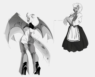 bangs butt clothed clothing dress female footwear high_heels horn low-angle_view multi_horn parted_bangs rear_view shoes solo tail wings novariables mythology viviana_(novariables) animal_humanoid dragon dragon_humanoid humanoid mythological_creature mythological_scalie scalie
