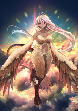 avian_feet breasts dark_body dark_skin featureless_breasts female flying hair humanoid_pointy_ears long_hair navel nude pointy_ears solo tail wings mink_rii european_mythology greek_mythology mythology animal_humanoid avian harpy humanoid mythological_avian mythological_creature full-length_portrait hi_res portrait