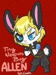 ammunition anthro antlers bandolier blonde_hair blue_eyes blue_team chibi clothing femboy fist hair horn male raised_arm raised_fist raised_hand simple_background solo tail text topwear vest nut-case team_fortress_2 valve allen_myriad heavy_(team_fortress_2) tiny_weapons_boy jackalope lagomorph mammal 2012 3:4 english_text