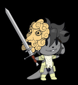 chibi cosplay male mask solo zweihander voxxen dark_souls fromsoftware shaun_lutra_(voxxen) mammal mustelid otter alpha_channel hi_res