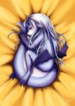 anthro eyes_closed female hair horn lying on_side simple_background sleeping solo tail wings sadleen mythology dragon mythological_creature mythological_scalie reptile scalie 2019 digital_media_(artwork) hi_res