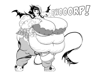 arms_bent bangs belly belly_overhang belly_rolls big_belly big_breasts black_hair black_wings blood blood_on_face bodily_fluids breasts burping cleavage clothed clothed_female clothed_humanoid clothing deep_navel double_chin ear_piercing electronics exclamation_point eyelashes fat_legs female fully_clothed fully_clothed_female fully_clothed_humanoid grey_clothing grey_legwear grey_shirt grey_thigh_highs grey_topwear hair hand_on_own_breast hat head_wings headgear headwear holding_microphone holding_object huge_belly huge_breasts huge_thighs humanoid_pointy_ears humor legwear lidded_eyes light long_hair microphone morbidly_obese morbidly_obese_female morbidly_obese_humanoid navel nightcap not_furry obese obese_female obese_humanoid onomatopoeia open_clothing open_mouth open_shirt open_topwear overweight overweight_female overweight_humanoid piercing pointy_ears scratch_mark shirt simple_background sleeves_past_fingers solo sound_effects standing teeth text thick_thighs thigh_highs tongue topwear unusual_wing_placement white_background white_clothing white_eyes white_headwear white_nightcap white_shirt white_slippers white_tongue white_topwear wing_eyes wings comedii humanoid winged_humanoid 2024 absurd_res character_request digital_drawing_(artwork) digital_media_(artwork) english_description full-length_portrait greyscale hi_res lighting monochrome portrait