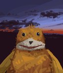 anthro beady_eyes cloud fur male open_mouth puppet sky solo yellow_body yellow_fur clairemilk flat_eric unknown_species digital_media_(artwork)