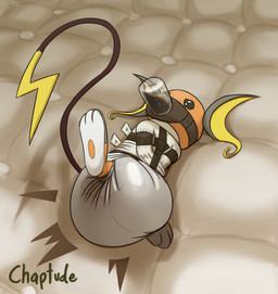 asylum bdsm bondage bottle bound clothing container diaper diaper_fetish feces feet feral jacket laxative male muzzle_(object) muzzled restraints scatplay soiled_diaper soiling solo straitjacket topwear unclean_diaper used_diaper chaptude nintendo pokemon generation_1_pokemon pokemon_(species) raichu 2021 hi_res watermark