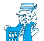 beard blue_and_white clothing coat earth_pony equid equine facial_hair fan_character feathers fedora feral ficficponyfic hasbro hat headgear headwear horse long_coat male mammal monochrome my_little_pony pattern_clothing pattern_shirt pattern_topwear pony quadruped shirt solo striped_clothing striped_shirt striped_topwear stripes topwear trenchcoat