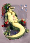 anthro balls belly erection genitals male non-mammal_balls nude penile_spines penis slightly_chubby smile solo tail tattoo thick_tail shalinka hoirmack crocodile crocodilian reptile scalie hi_res