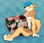 anthro belly big_belly duo fully_inside highlights_(coloring) inside_stomach internal_vore male male/male organs rumbling_stomach same_size_vore stomach vore eelmeal canid canine canis deer domestic_dog mammal digital_media_(artwork) hi_res