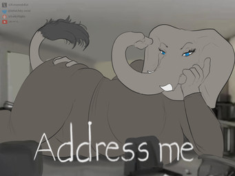 anthro big_breasts blue_eyes breasts clothed clothing female huge_breasts looking_at_viewer lying macro on_side proboscis_(anatomy) slightly_chubby solo tail text trunk_(anatomy) tusks katsumodokat elephant elephantid mammal proboscidean 4:3 absurd_res digital_media_(artwork) english_text hi_res meme