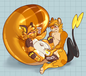 air_valve air_valve_navel anthro big_tail blush chastity_bulge chastity_device duo eyewear glasses grope heart_symbol lock_symbol looking_pleasured male male/male nerd null null_bulge null_stimulation pool_toy pooltoy_transformation squeaking tail transformation wearing_chastity_device camsquirrel nintendo pokemon smiley_(camsquirrel) toychu_(character) generation_1_pokemon mammal pokemon_(species) raichu rodent sciurid tree_squirrel hi_res