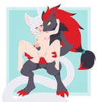 abdominal_bulge amber_eyes anthro bodily_fluids cum cum_inside duo female from_front_position genital_fluids heart_eyes heart_symbol holding_partner licking male male/female reverse_stand_and_carry_position sex standing standing_sex tongue tongue_out re-sublimity-kun nintendo pokemon ceasar_(ordealis) silver_soul animal_humanoid cat_humanoid felid felid_humanoid feline feline_humanoid generation_5_pokemon humanoid mammal mammal_humanoid pokemon_(species) zoroark