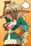 accessory big_ears business_suit clothing female hair_accessory hairband hand_on_hip necktie paper secretary solo suit atomictiki outlaw_star aisha_clanclan animal_humanoid ctarl-ctarl felid felid_humanoid humanoid mammal mammal_humanoid hi_res