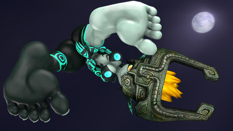 areola armor big_breasts breasts clothing covering covering_crotch feet female floating flying foot_fetish foot_focus fused_shadow headgear headwear helmet humanoid_feet light looking_at_viewer moon moonlight nails nipples nude plantigrade soles solo teasing teasing_with_feet thick_thighs toes jade4ink nintendo the_legend_of_zelda twilight_princess midna humanoid imp 16:9 3d_(artwork) digital_media_(artwork) hi_res source_filmmaker_(artwork) widescreen