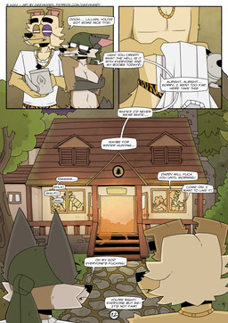 anthro black_nose clothed clothing detailed_background dialogue female forest forest_background fur group hair male male/female nature nature_background nude plant profanity smile tail text tree ozzymandy lilian_(ozzymandy) robert_(ozzymandy) canid canine canis domestic_dog mammal 2025 absurd_res comic digital_drawing_(artwork) digital_media_(artwork) english_text hi_res url
