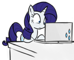 computer cutie_mark electronics eyelashes female feral horn laptop simple_background solo white_background wide_eyed unknown_artist friendship_is_magic hasbro my_little_pony mythology rarity_(mlp) equid equine mammal mythological_creature mythological_equine unicorn digital_media_(artwork) reaction_image source_request