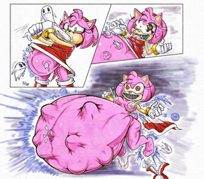 anthro belly big_belly bodily_fluids breasts clothing dress female gloves group handwear huge_belly lactating pink_body possession pregnant pregnant_female red_clothing red_dress killboo sega sonic_the_hedgehog_(series) amy_rose boo_(sonic) eulipotyphlan ghost hedgehog mammal spirit 2026 hi_res