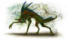 ambiguous_gender countershading facial_markings feathered_crest feathers feet feral fingerless_(marking) green_body head_crest head_markings long_arms long_legs mandibles markings multicolored_body multicolored_feathers multicolored_feet multicolored_hands quadruped raised_leg side_view simple_background solo spines standing tail textured_background toeless_(marking) unusual_face keltaan scalie unknown_species 16:9 digital_media_(artwork) full-length_portrait hi_res portrait widescreen