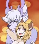 anthro blush duo female heart_eyes heart_symbol male male/female nude open_mouth piercing smile crackers nips_(crackers) san_(tigerinspace) deer domestic_cat felid feline felis mammal 2017