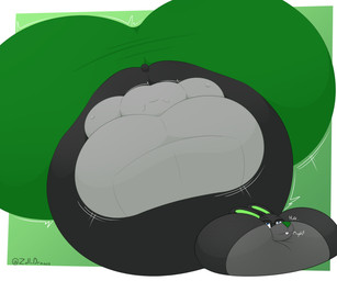 air_inflation anthro belly belly_expansion big_belly big_butt big_cheeks big_moobs black_eyewear black_glasses blue_eyes body_inflation border bottomwear buckteeth butt butt_expansion cheek_expansion close-up clothing enjoying expansion eyewear front_view glasses green_background green_bottomwear green_clothing green_inner_ear green_leggings green_legwear green_nose green_pants grey_body grey_clothing grey_ears grey_hoodie grey_tail grey_topwear hoodie huge_belly huge_butt huge_cheeks huge_moobs hyper hyper_belly hyper_butt hyper_cheeks hyper_inflation hyper_moobs immobile inflation leggings legwear male moob_expansion moobs motion_lines pants puffed_cheeks scut_tail short_tail simple_background smile solo swelling tail teeth text tight_clothing topwear white_border zoll reathe_(character) lagomorph leporid mammal rabbit 2026 6:5 absurd_res artist_name colored digital_media_(artwork) hi_res shaded