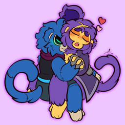 anthro bite bite_mark bite_mark_on_neck blush duo ear_scar facial_scar female glowing glowing_blush glowing_eyes hand_holding male male/female male_biting_female raised_tail romantic romantic_couple scar stitch_(sewing) tail tail_mouth unusual_anatomy unusual_tail conditional_dnp tuvandalist bloons_tower_defense ninja_kiwi corvus_(bloons) ezili_(bloons) haplorhine mammal monkey primate 1:1 hi_res