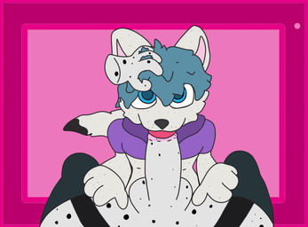 anthro blue_hair bodily_fluids clothing cum cum_in_mouth cum_inside drinking drinking_cum duo ejaculation fellatio first_person_view fur genital_fluids grey_body grey_fur hair legwear looking_at_viewer male male/male markings oral penile pov_blowjob purple_clothing purple_shirt purple_topwear sex shirt simple_background spots spotted_body spotted_fur stockings swallowing swallowing_penis_while_deepthroat thigh_highs topwear white_body white_fur sweetbrix that1senselessfucker domestic_cat felid feline felis mammal 2d_animation animated subtle_animation
