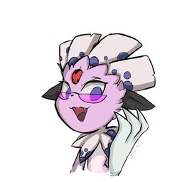 ambiguous_gender anthro claws eyewear feathers fur glasses jewelry looking_at_viewer male pink_body pink_fur purple_eyes simple_background solo spots white_background asteriart third-party_edit nintendo pokemon fan_character kerolink generation_4_pokemon pokemon_(species) weavile 1:1 bust_portrait colored digital_media_(artwork) hi_res portrait