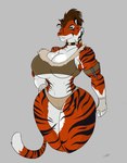 anthro big_breasts big_butt breasts butt cave_painting cavewoman collar countershading female muscular muscular_female paint solo tribal panthra78 hth_studios jasmine_st_joy_(hth) felid hybrid mammal pantherine tiger absurd_res hi_res