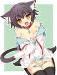 animal_ears bare_shoulders big_breasts black_hair black_legwear blush bra breasts cat cat_ears cat_tail cleavage clothed clothing collar dog_tags embarrassed fangs feline female hair holding_breasts human looking_at_viewer mammal masturbation open_mouth original panties panty_pull pussy_juice saeki_hokuto school_uniform short_hair sitting solo stockings strap_slip sweat tag thigh_highs underwear wariza yellow_eyes
Rating: Explicit
Score: 6
User: AnacondaRifle
Date: March 27, 2014
