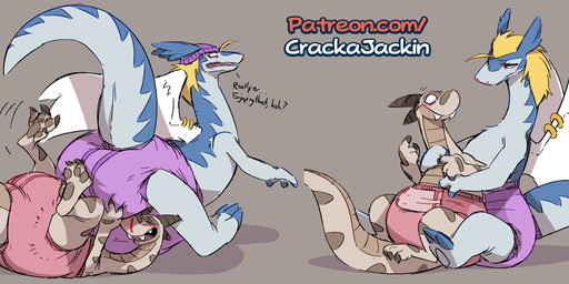 4_toes anthro big_tail biped blonde_hair blood blue_body bodily_fluids brown_body brown_horn brown_pawpads claws clean_diaper clothed clothing dialogue diaper diaper_only duo feathered_wings feathers feet furgonomic_piercing furgonomics hair hat headgear headwear horn male male/male nosebleed overweight overweight_anthro overweight_male pawpads piercing pink_diaper purple_diaper simple_background tail toes topless wearing_diaper wing_piercing wings crackajackin legendz mythology flookz_(character) shiron dragon mythological_creature mythological_scalie scalie 2021 absurd_res digital_media_(artwork) hi_res