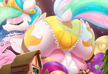 building building_destruction butt clothing cutie_mark d20 d6 destruction dialogue dice duo eyelashes female feral horn legwear macro panties smile text underwear wings ncmares friendship_is_magic hasbro my_little_pony mythology princess_cadance_(mlp) princess_celestia_(mlp) shining_armor_(mlp) equid equine mammal mythological_creature mythological_equine winged_unicorn 2019 english_text hi_res