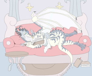 ambiguous_gender anthro book lying membrane_(anatomy) membranous_wings on_side reading reading_book relaxing solo tail wings unknown_artist blizzard_entertainment european_mythology mythology warcraft dracthyr dragon mythological_creature mythological_scalie scalie western_dragon 6:5 absurd_res hi_res
