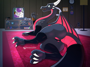 big_butt butt clock clothing cookie digitigrade diploma electronics embarrassed feet female female_feral feral food game_console horn lamp leggings legwear looking_at_viewer looking_back ps1_console ps1_controller shocked teeth television thick_thighs wings dododragon56 activision dragon_ball dragon_ball_z mythology playstation playstation_1 sony_corporation sony_interactive_entertainment spyro_the_dragon cynder frieza alien dragon frieza_race mythological_creature mythological_scalie reptile scalie cel_shading hi_res shaded