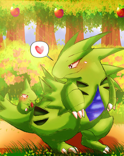 anthro apple apple_tree big_tail black_body blue_body blush blush_lines carrying_another carrying_child carrying_partner carrying_tail claws daww detailed_background duo evolutionary_family eyelashes family female feral flower food forest fruit fruit_tree glistening green_body green_skin heart_symbol larger_anthro larger_female light male male/female plant red_eyes shrub sitting sitting_on_another size_difference smaller_male smaller_young speech_bubble tail thick_thighs tree young young_feral young_male felipotyphlosion mythology nintendo pokemon generation_2_pokemon larvitar mythological_creature mythological_scalie pokemon_(species) scalie tyranitar absurd_res hi_res lighting mother_(lore) mother_and_child_(lore) mother_and_son_(lore) parent_(lore) parent_and_child_(lore) parent_and_son_(lore) son_(lore)