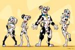 101_dalmatian_street 101_dalmatians 3_toes animal_genitalia anthro anthrofied ball_size_difference balls bassybefuddle breasts butt canid canine canis collar conditional_dnp crossed_arms dalmatian delilah_(101_dalmatians) digitigrade disney dolly_(101_dalmatians) domestic_dog doug_(101_dalmatians) dylan_(101_dalmatians) family feet female genitals group hand_on_hip lineup looking_at_viewer looking_back male mammal nipples nude pussy sheath size_difference toes white_balls