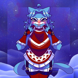 anthro argentina_flag blue_body blue_fur blue_hair blue_tail blush clothing female fur hair legwear snow solo stockings tail thick_thighs markaicat countryhumans argentina_(countryhumans) countryhuman domestic_cat felid feline felis mammal 1:1 digital_media_(artwork)