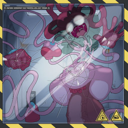 abdominal_bulge against_surface belly bodily_fluids burping containment containment_cell digestion drooling explicit_source glass glowing glowing_eyes grin gynomorph intersex on_glass saliva smile text tongue vore sanyo2100 mob_entertainment poppy_playtime mommy_long_legs 1:1 absurd_res digital_media_(artwork) english_text hi_res