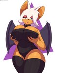 anthro areola areola_slip bat_wings belly big_breasts biped bodysuit breast_grab breast_squish breasts cleavage cleavage_cutout clothed clothing curvy_figure cutout eyelashes eyeshadow female glistening glistening_body glistening_eyelids hand_on_breast holding_breast huge_breasts legwear leotard lidded_eyes lips looking_at_viewer makeup membrane_(anatomy) membranous_wings multicolored_body nipple_outline nipple_slip nipples open_mouth orange_body orange_skin pose simple_background skinsuit solo squish standing sweater teal_eyes text thick_thighs thigh_highs tight_clothing topwear turtleneck voluptuous white_background wide_hipped_female wide_hips wings flyingtrace sega sonic_the_hedgehog_(series) rouge_the_bat bat mammal 2024 digital_media_(artwork) hi_res shaded signature url