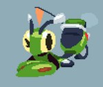 ambiguous_gender antennae_(anatomy) exhaust green_body machine moped one_eye_closed solo vehicle wink giik emmie_(giik) arthropod insect living_machine living_vehicle mantis animated digital_media_(artwork) pixel_(artwork) pixel_animation short_playtime nonbinary_(lore)