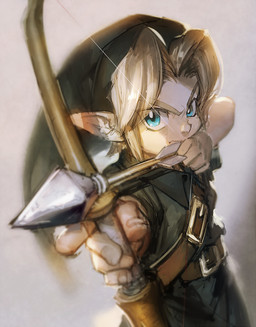 belt blonde_hair blue_eyes clothing hair hat headgear headwear humanoid_pointy_ears looking_at_viewer male not_furry pointy_ears solo weapon young aoki6311 nintendo the_legend_of_zelda link young_link humanoid hylian 2015