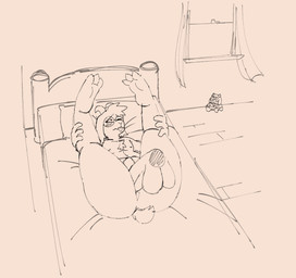 anal anal_penetration anthro balls bed bedroom blush butt chest_tuft disembodied_penis eyewear feet femboy from_front_position furniture genitals glasses heart_eyes heart_symbol male male/male mating_press nude on_bed penetration penile penile_penetration penis penis_in_ass plushie sex simple_background tail tongue tongue_out tuft window fembunns deltarune undertale_(series) ralsei bovid caprine goat mammal 2025 absurd_res hi_res sketch smaller_version_at_source