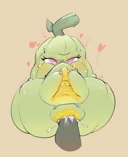 anal anal_penetration anus bodily_fluids clitoris clitoris_piercing facial_piercing female genital_piercing genitals green_body heart_symbol lip_piercing looking_at_viewer penetration piercing pink_eyes plant sex simple_background sweat tears urethra vulva yellow_anus yellow_vulva bwydxm electronic_arts plants_vs._zombies popcap_games elemental_creature flora_fauna squash_(pvz) hi_res