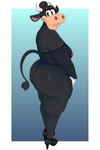 anthro areola big_butt breasts butt clothing female fishnet_clothing footwear high_heels pose shoes smile thick_thighs thong underwear boolishclara disney clarabelle_cow bovid bovine cattle mammal 2:3 hi_res pinup