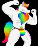 accessory alternate_pride_colors alternate_rainbow_pride_colors anthro body_hair bulge clothed clothing ear_piercing ear_ring facial_hair hair horn jockstrap kerchief lgbt_pride male multicolored_accessory multicolored_body_hair multicolored_clothing multicolored_hair multicolored_jockstrap multicolored_kerchief multicolored_neckerchief multicolored_neckwear multicolored_tail multicolored_underwear muscular muscular_anthro muscular_male neckerchief neckwear piercing pride_color_accessory pride_color_bandanna pride_color_body_hair pride_color_clothing pride_color_hair pride_color_jockstrap pride_color_kerchief pride_color_neckerchief pride_color_neckwear pride_color_tail pride_color_underwear pride_colors rainbow rainbow_pride_clothing rainbow_pride_colors rainbow_symbol ring_piercing simple_background six-stripe_rainbow_pride_colors solo standing super_gay tail topless transparent_background underwear conditional_dnp notkastar mythology dave_(notkastar) equid equine mammal mythological_creature mythological_equine unicorn alpha_channel signature